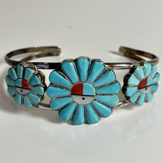 Sunface Armreif T�rkis Zuni Indianerschmuck