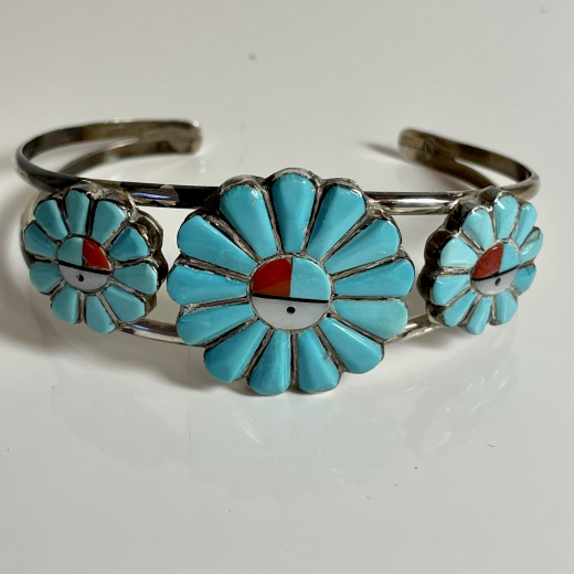 Sunface Armreif T�rkis Zuni Indianerschmuck