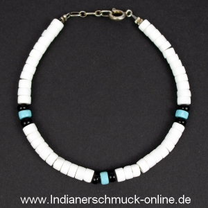 Armband White Clam Muschel mit T�rkis Indianerschmuck