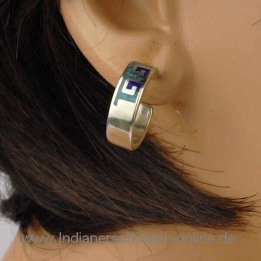 Welle T�rkis Lapis Creole ChipInlay Indianerschmuck