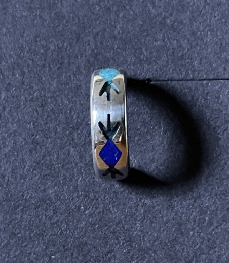 T�rkis Lapis Ohrring ChipInlay - als Einzelstecker