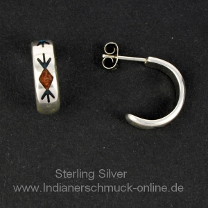 T�rkis Lapis Ohrring ChipInlay - als Einzelstecker
