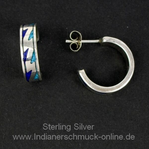 T�rkis Lapis Ohrstecker ChipInlay