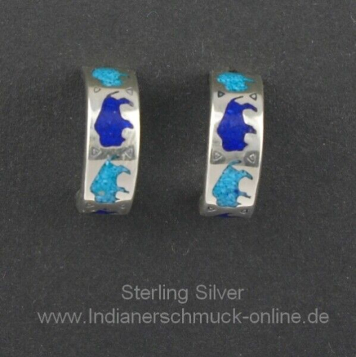 B�ffel Ohrstecker T�rkis Lapislazuli