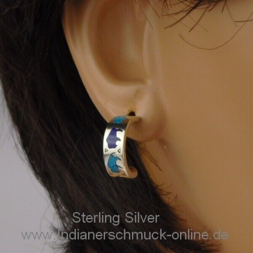B�ffel Ohrstecker T�rkis Lapislazuli