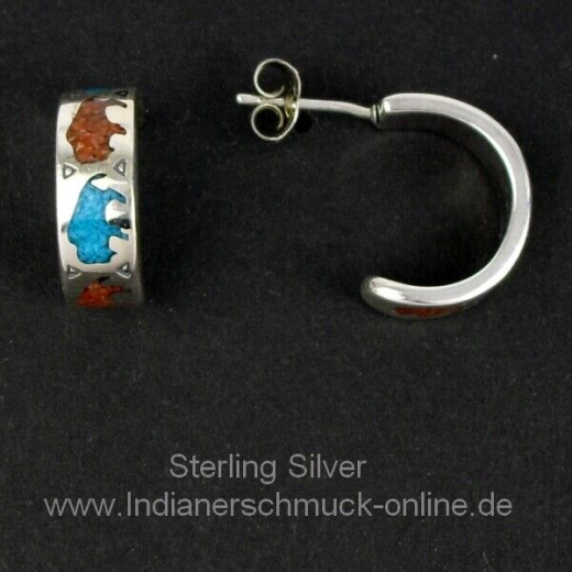 B�ffel Ohrstecker T�rkis Koralle