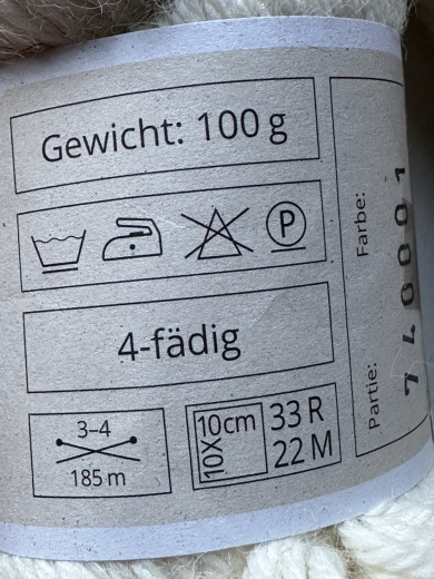 Alpaka 100% Natur braun 100g 180m