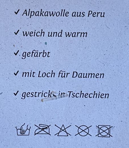 Handstulpe aus 100% Alpaka anthrazit