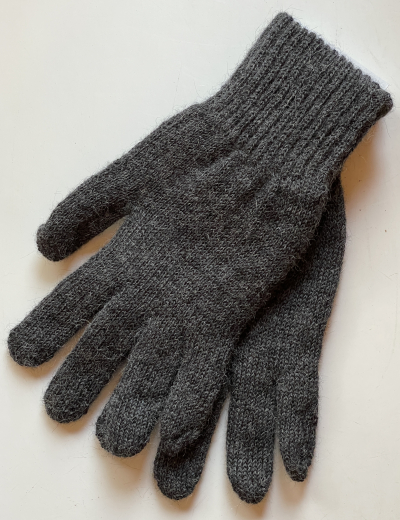 Warme Alpaka Handschuhe aus 100% Alpaka anthrazit Gr.7 -10
