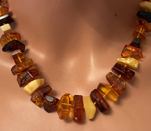 Natur Bernstein Kandis Kette bunt