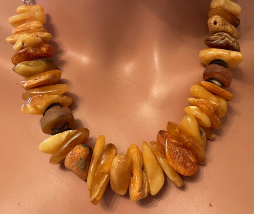 Natur Bernstein Splitter Collier gelb