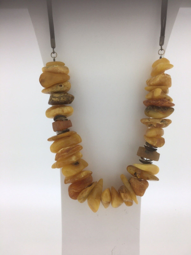 Natur Bernstein Splitter Collier gelb