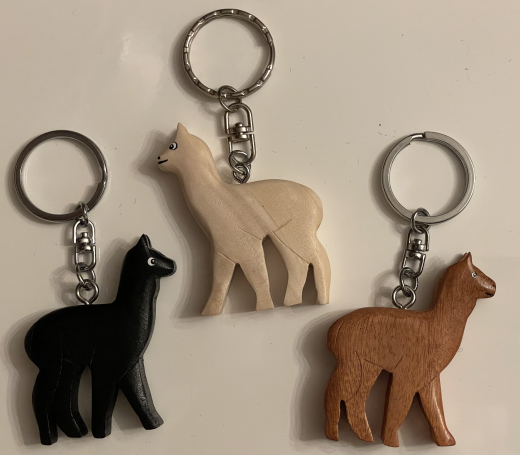 Alpaka Holz Schl�sselanh�nger in schwarz