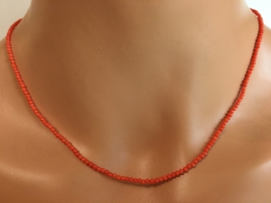 Echte Korallen Kugel Kette 2 mm 45 cm