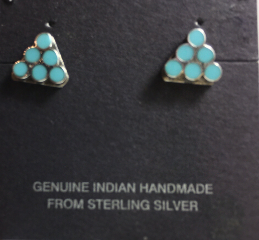 T�rkis Inlay Ohrstecker Zuni Indianerschmuck