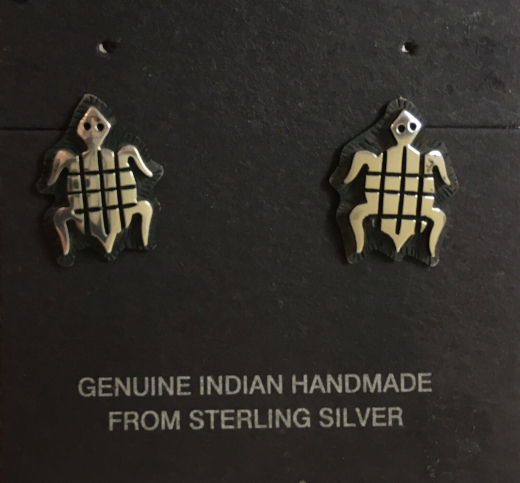 Schildkr�te Ohrring Hopi Overlay