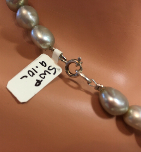 S��wasser Zuchtperle Kette 9 - 10 mm