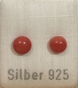 Echte Koralle Ohrstecker 7 mm