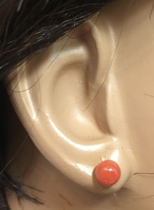 Echte Koralle Ohrstecker 7 mm