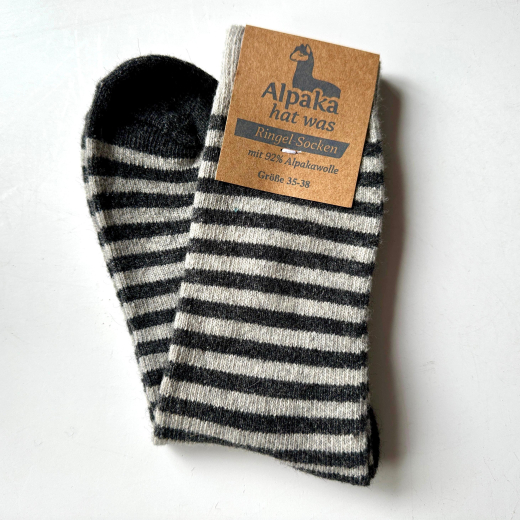 Alpakasocken Gr. 35 - 38 geringelt