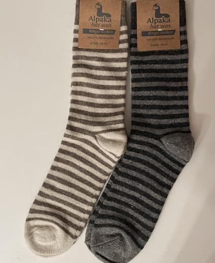 Alpakasocken Gr. 39 - 42 geringelt