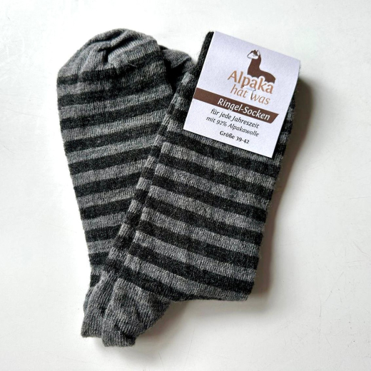 Alpakasocken Gr. 39 - 42 geringelt
