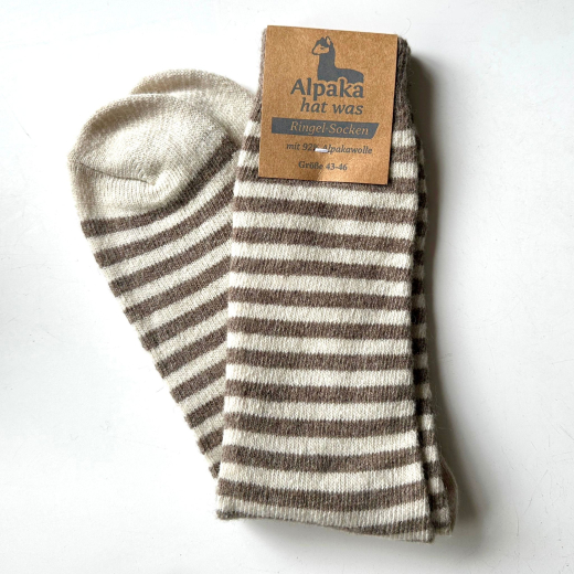 Alpakasocken Gr. 39 - 42 geringelt