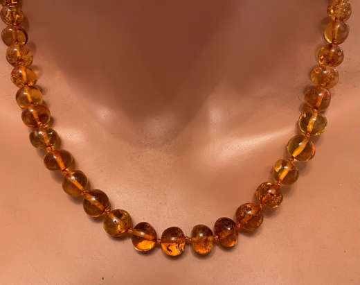 Natur Bernstein Kugel Kette barock