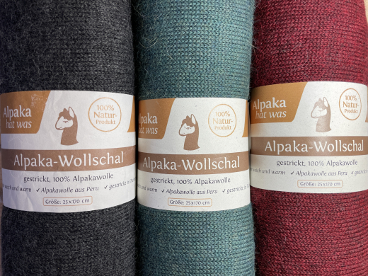 Alpaka Schal aus 100 % Alpaka - 3 Farben