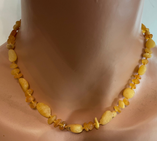 Natur Bernstein matte Therapiekette in gelb