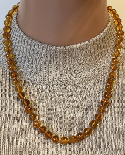 Natur Bernstein Kugelkette barock