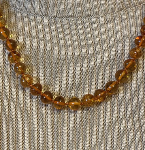 Natur Bernstein Kugelkette barock