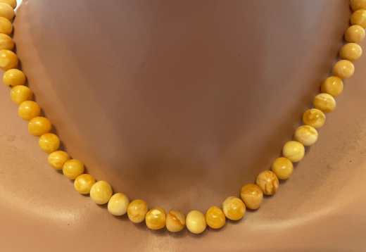 Natur Bernstein Perlenkette barock in gelb