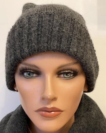 Alpaka M�tze f�r Damen Beanie lang in drei Farben