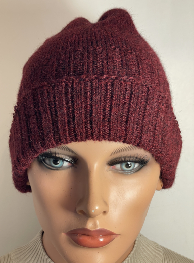 Alpaka M�tze f�r Damen Beanie lang in drei Farben