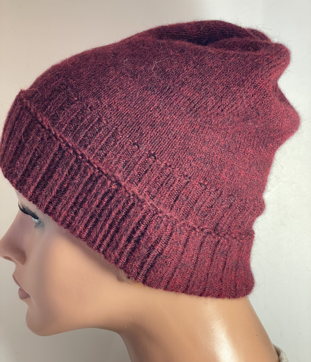 Alpaka M�tze f�r Damen Beanie lang in drei Farben