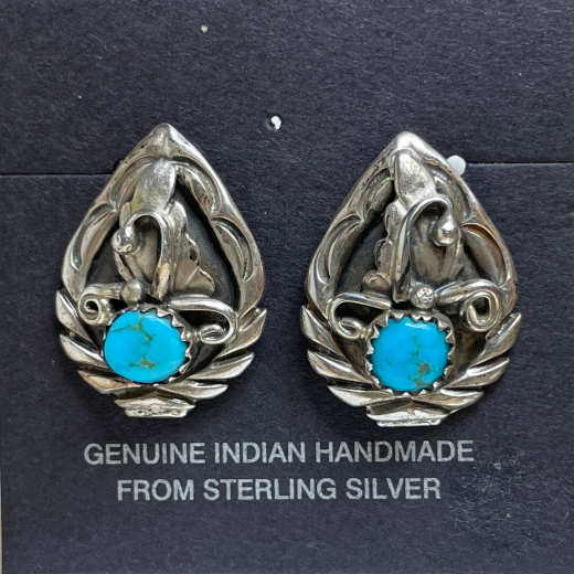 Floraler T�rkis Ohrstecker Navajo