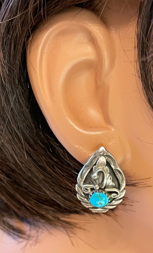Floraler T�rkis Ohrstecker Navajo