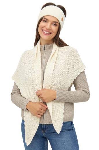 Mariposa Alpaka Dreieck Schal in wei�