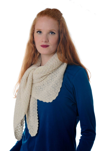 Mariposa Alpaka Dreieck Schal in wei�