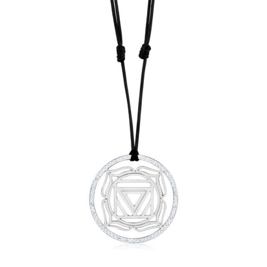Wurzel Chakra Yoga Anh�nger Sterlingsilber mit Swarowski-Kristallen