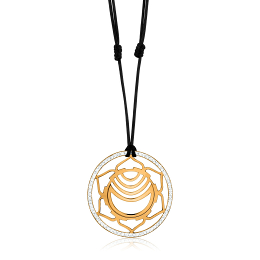 Sakral Chakra Yoga Anh�nger 925 vergoldet mit Swarowski-Kristallen
