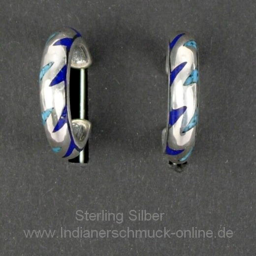 T�rkis Lapis Ohrcreole als Einzelohrring