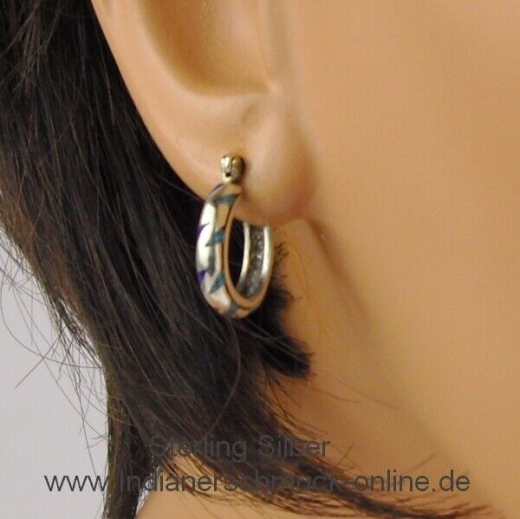 T�rkis Lapis Ohrcreole als Einzelohrring