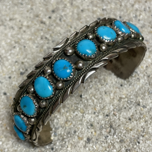 T�rkis Armreif mit 14 T�rkisen Navajo Handarbeit