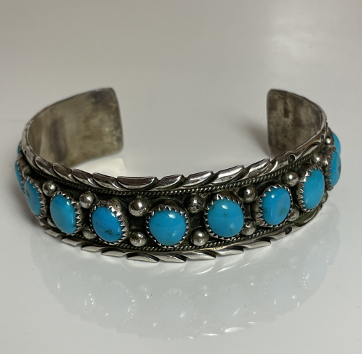 T�rkis Armreif mit 14 T�rkisen Navajo Handarbeit