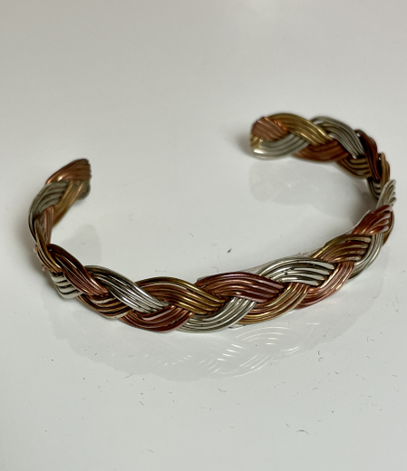 Kupfer Messing Silber Armreif Navajo Handarbeit