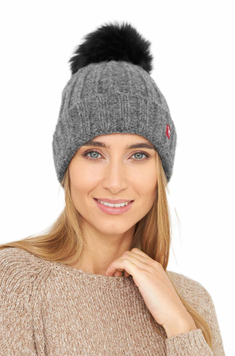 Alpaka M�tze BIANCA mit Bommel