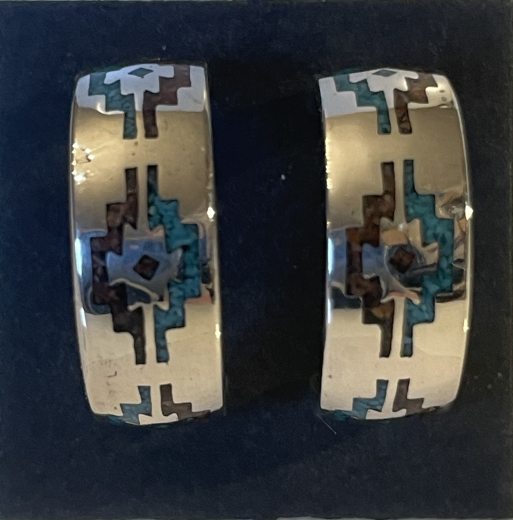 T�rkis Koralle Rugdesign Ohrstecker