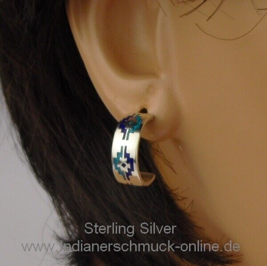 T�rkis Koralle Rugdesign Ohrstecker